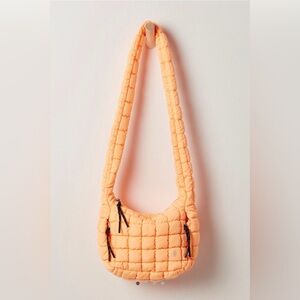 FP Movement by Free People Quilted Puffer Shoulder Bag in Peach